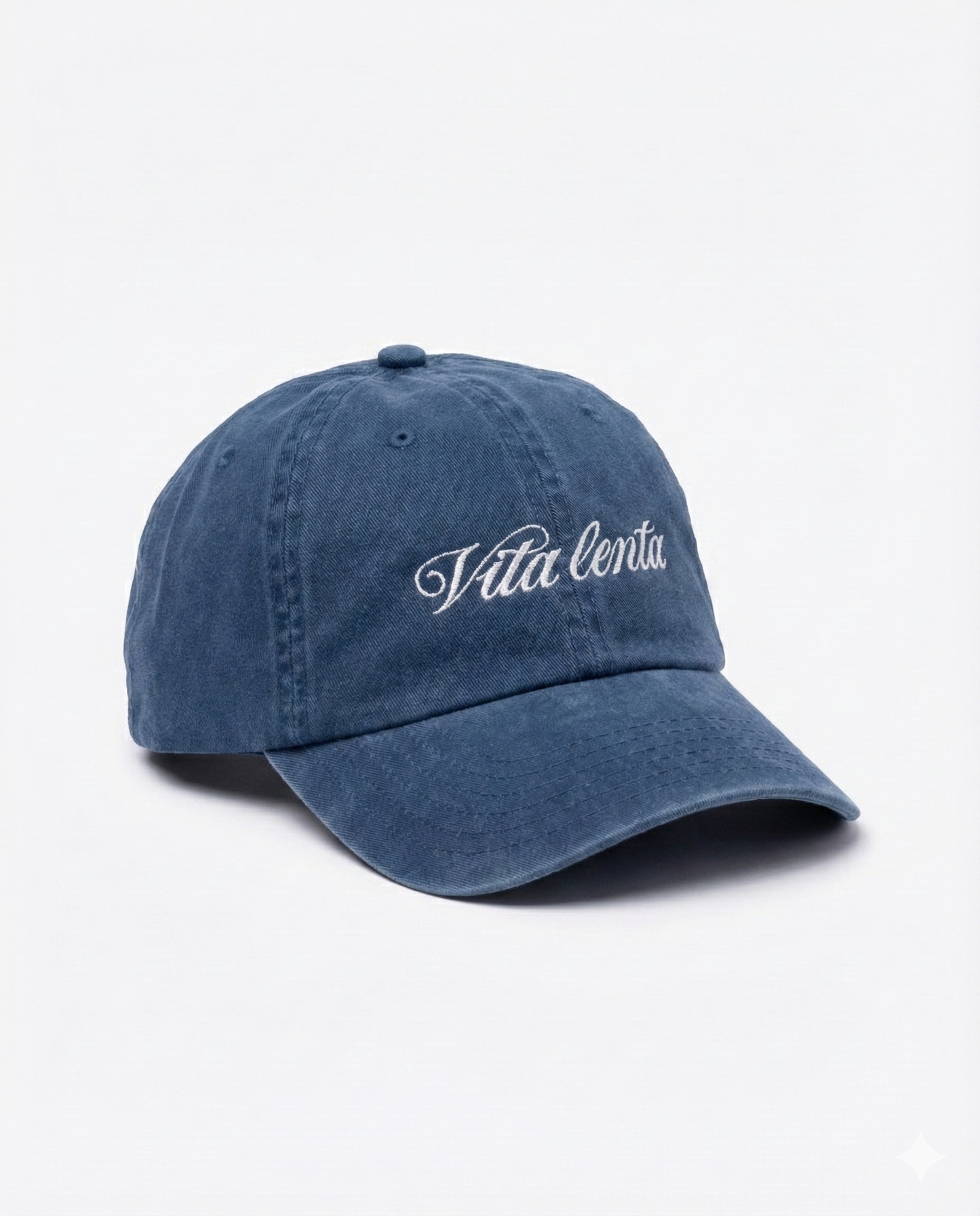 Cappellino Vita lenta denim by Lillo Letters